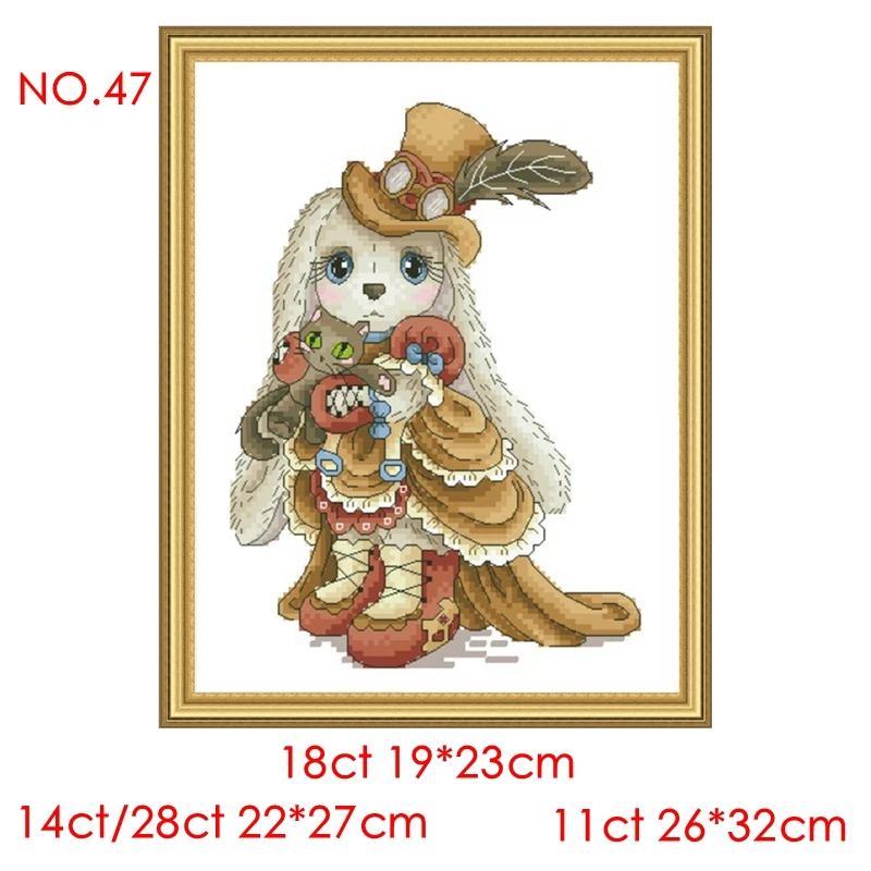 The cross-stitch set 28CT, 18CT, 14CT and 11CT can be selected as the hand-made material pack of printed fabric saga Lady Rabbit