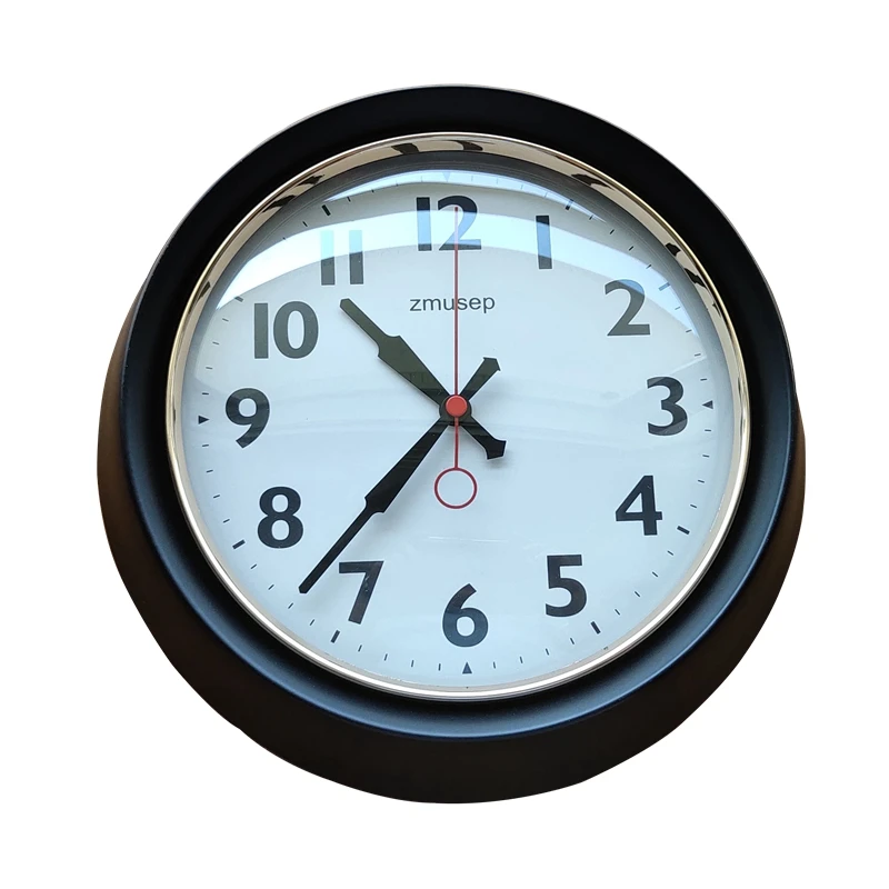 الحديثة بسيطة ساعة حائط معدنية الشمال الرجعية مستديرة من جانب واحد ساعة حائط الراقية غرفة المعيشة ديكور المنزل Duvar Saati FYWC