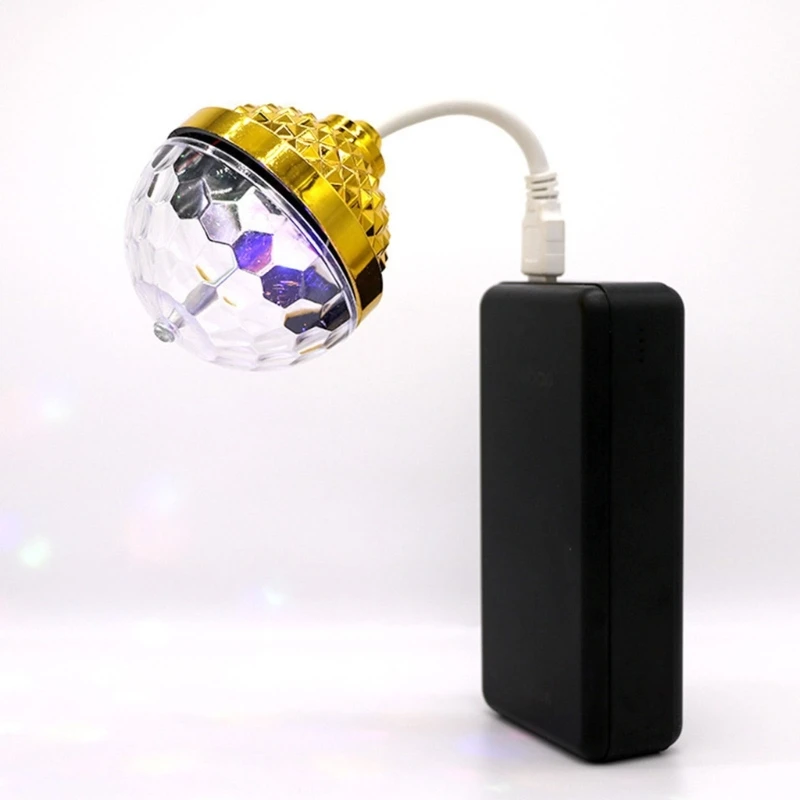 97QC Crystal Ball LED Party Light 360 الإسقاط الدوار مع إمدادات الطاقة USB