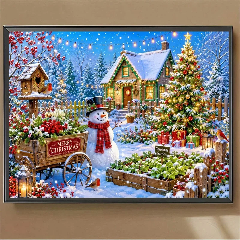 Diamantmalerei Winter Weihnachten Schneelandschaft DIY Diamantmalerei Mosaik Kunst Handwerk Geschenk DIY Kunstwerk für Heimdekoration