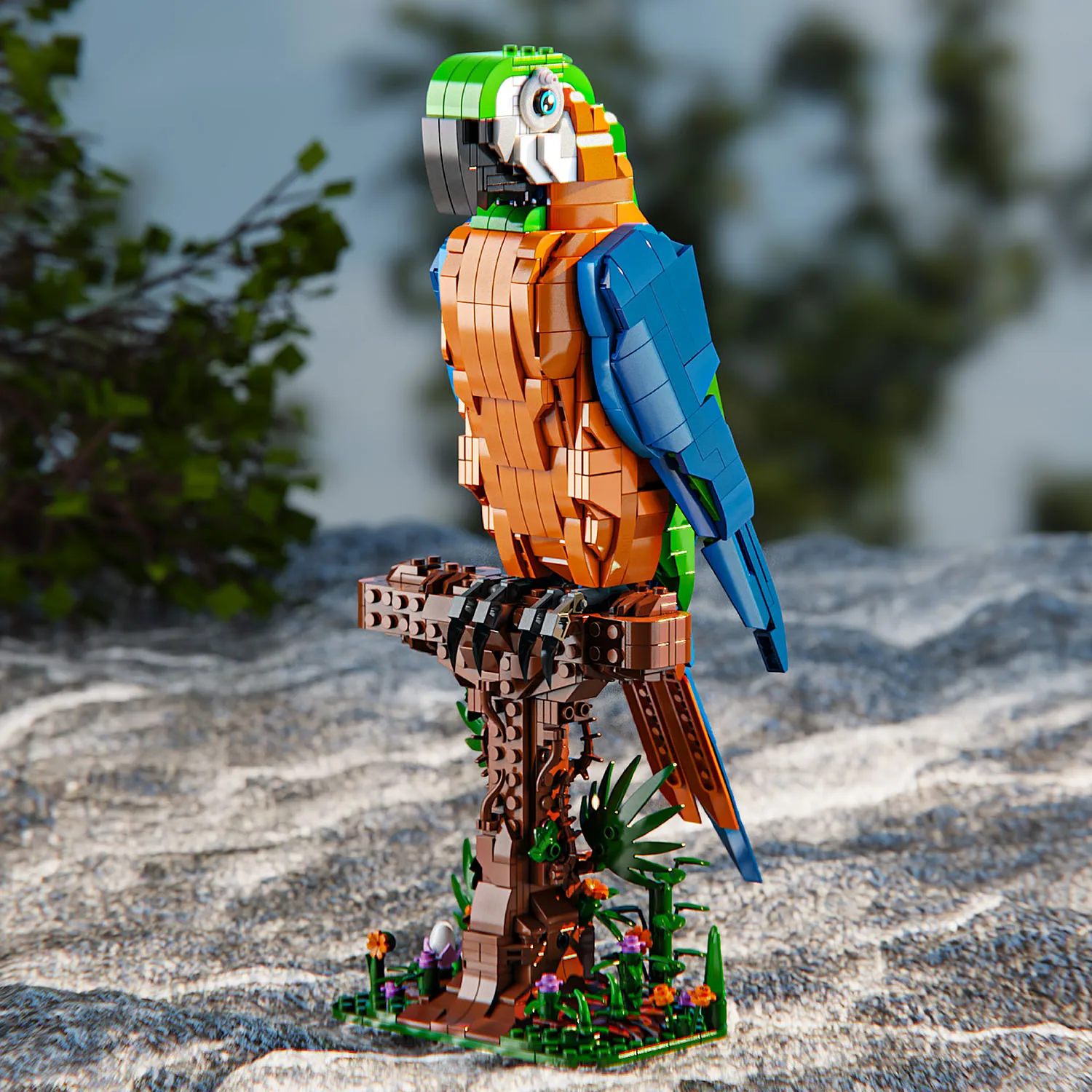 

1138 шт., строительные блоки с попугаем, игрушки, модель попугая, сборка головоломки, кирпичи, наборы игрушек для детей, украшение для рабочего стола, подарки