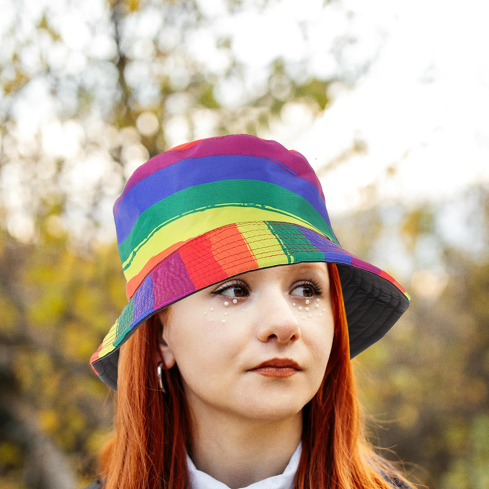 

Colorful Bucket Hat Rainbow Design Flat Top Sun Protection Festival Outdoor Fishing Summer Hats for Women Men Unisex Bucket Hat
