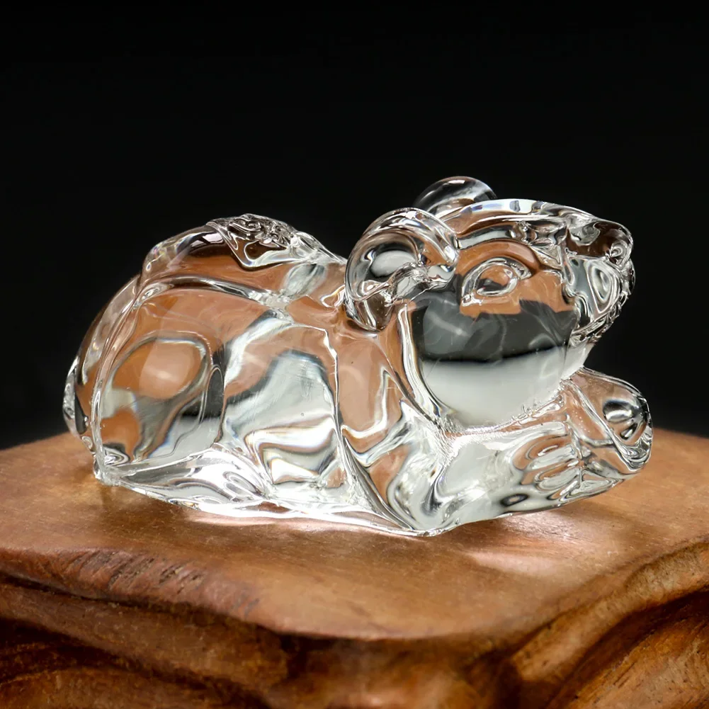 Mini Lucky Rat Mouse Statue Miniatures Figurines Paperweight Glass Crystal Art Craft Gift Animal Ornament Home Decor Accessories