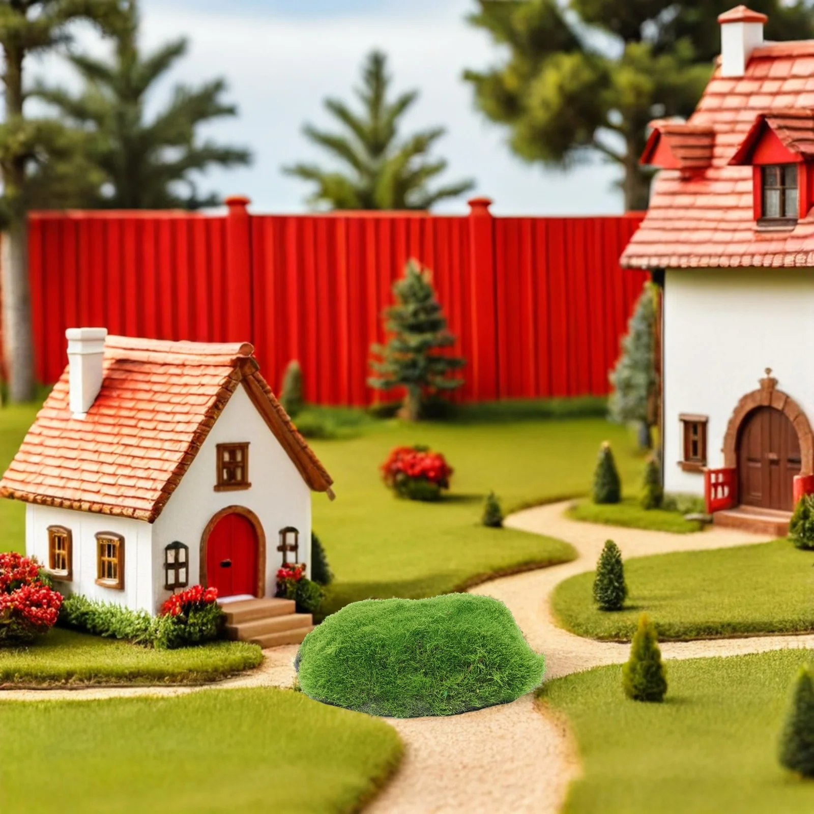 

4pcs Artificial Stones Fake Moss Covered Rocks For Indoor Decor Simulation Moss Rockery Ornament Low Maintenance Diy Greenery