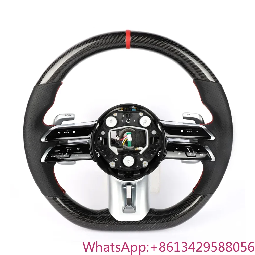 

Real Carbon Fiber Flat Steering Wheel for 21+ Mercedes-Benz AMG E S a CLA Class