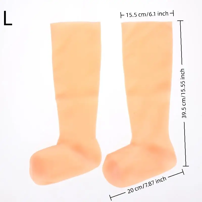【L】1Pair Silicone Long Moisturizing Socks Anti Cracking Foot Protection Socks Soft Foot Exfoliating Stockings Comfortable  Care