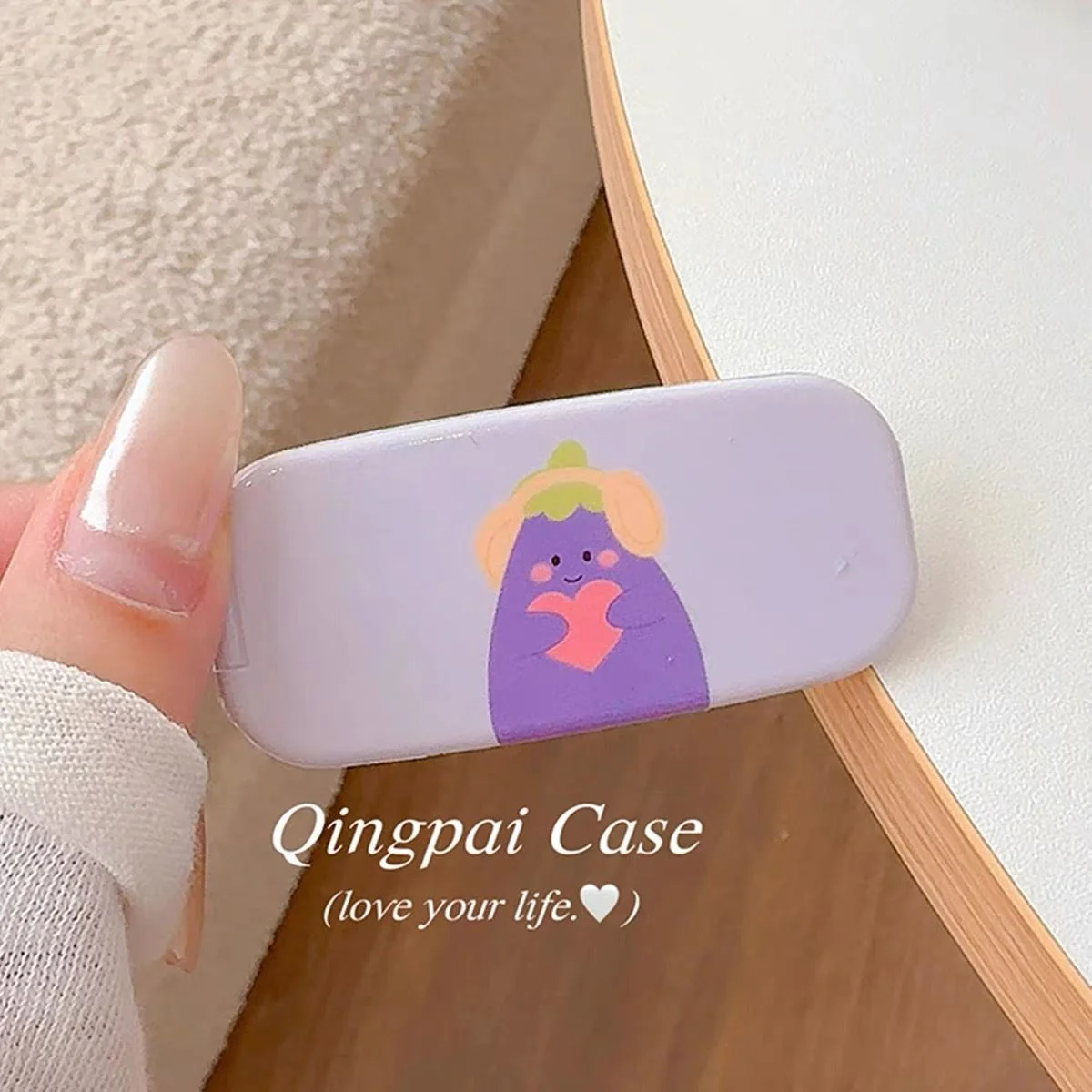 

Korean Makeup Mirror Folding Invisible Cartoon Phone Holder Cute Portable Back Sticker New Desktop Universal Adhesive Support