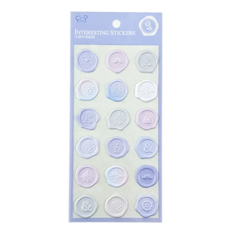 HEYEJET 18 unids/set hermoso sello manual decorativo DIY pegatina tarjeta sobre caja de regalo sello de cristal decorativo pegatinas de dulces