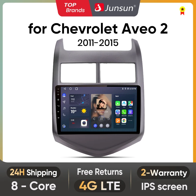 

Junsun V1 AI Voice Wireless CarPlay Android Auto Radio for Chevrolet Aveo 2 2011-2015 4G Car Multimedia GPS 2din autoradio