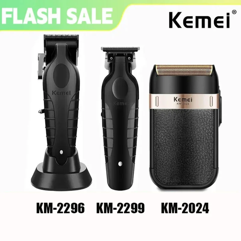 Kemei KM-2296 KM-2299 KM-1102 KM-2024 Kit de cortadora de pelo Afeitadora eléctrica para hombres Máquina cortadora profesional
