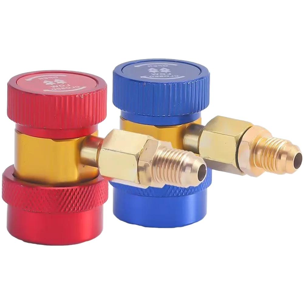 For R1234YF R134A Quick Connect Coupler Set High Low Pressure For Car AC Charging HVAC Tool Zinc Alloy Brass Adapter
