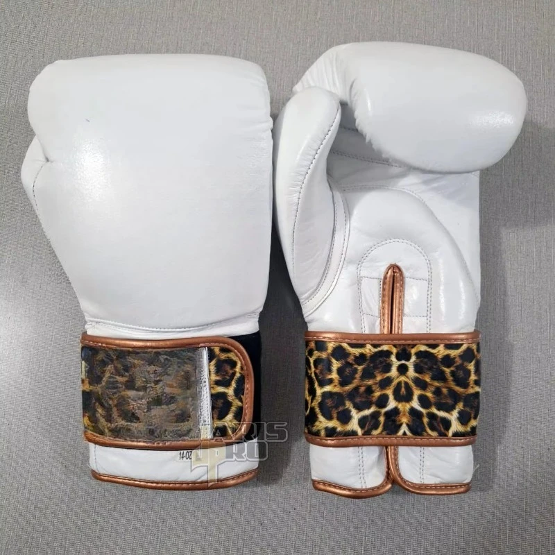 Custom Leather Boxing Gloves 16oz MMA Training Full Finger Non-Slip Adjustable Wristband Breathable Waterproof Martial Arts