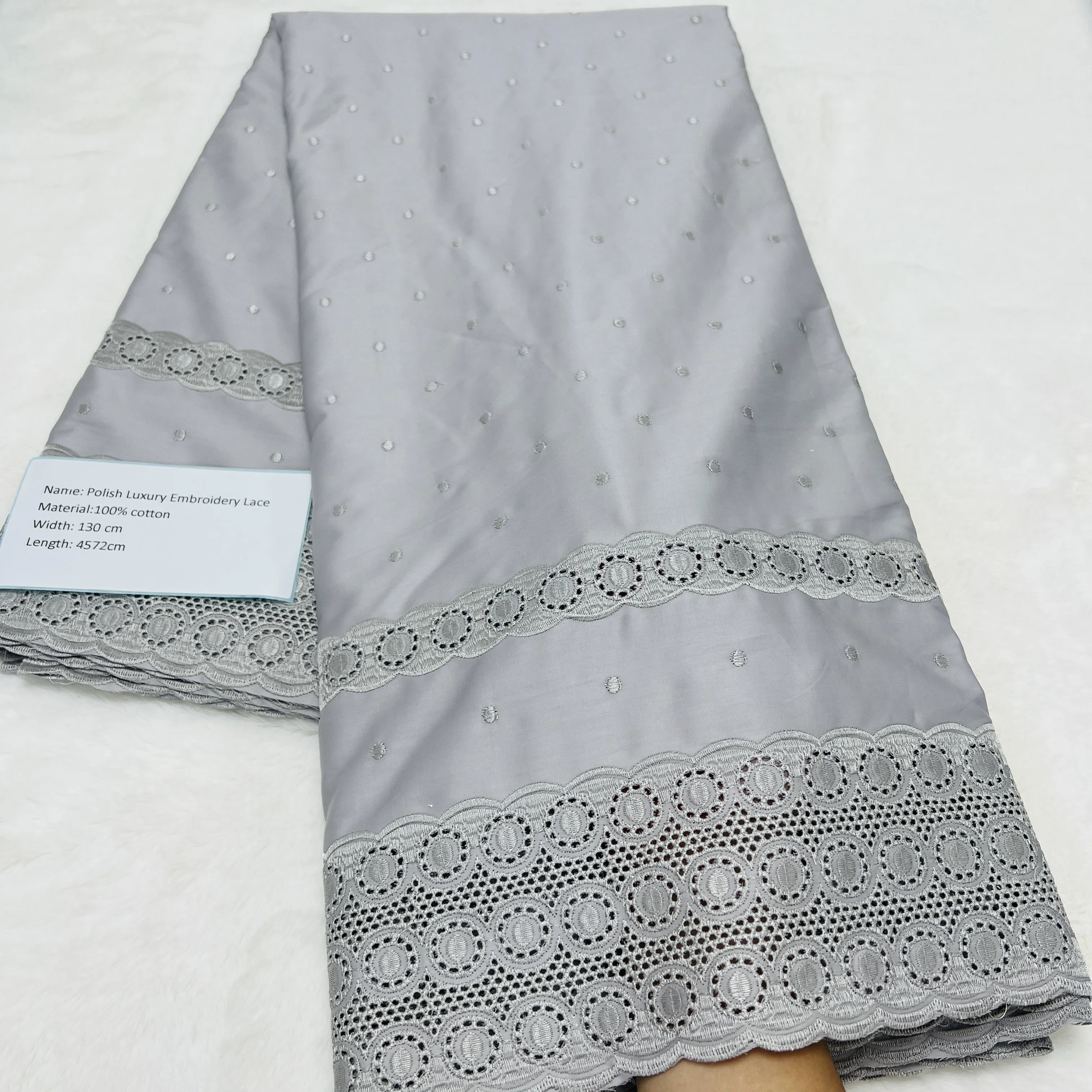 5 Yards High-end African Momen/Men Lace Fabric Tribute Silk Lace Swiss 100% Cotton Lace In Switzerland Fabric For Dress TV1219-3