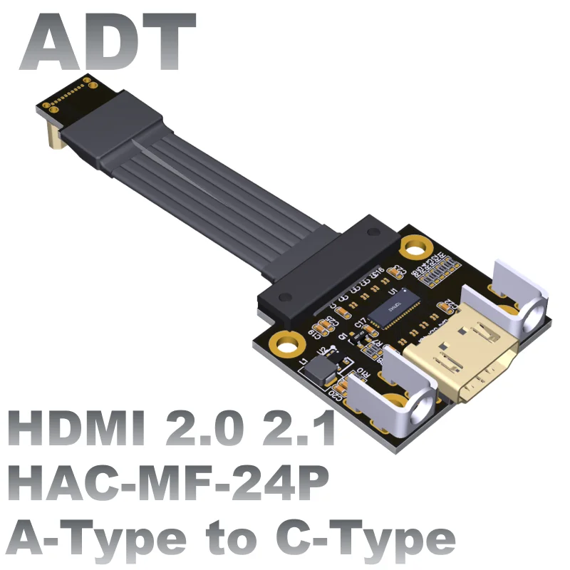 

Стандартный удлинительный адаптер ADT HDMI-Mini HDMI (тип A-C) Встроенный тонкий и плоский удлинительный видеокабель поддерживает 4K/144