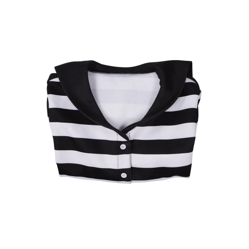 여성용 코스프레 가발 프린트 스트라이프 셔츠, 코스튬 TV, 결혼식 날 역할극 판타지아, 할로윈 카니발 천 변장