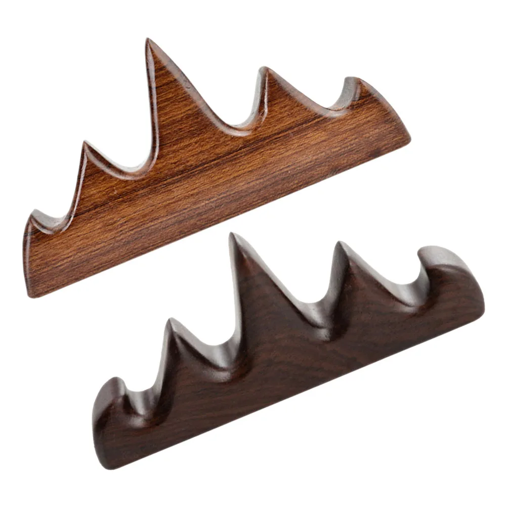 

2pcs Wooden Pen Holder Mountain Shape Durable Calligraphy Supplies Brush Rack For Painting Writing Calligraphy Brush Rest