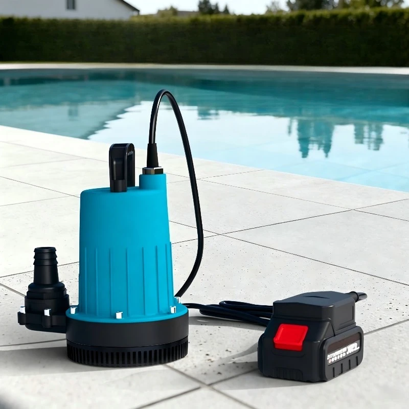 Low Water Level Drain Pump Bottom Suction High Power Lithium Rechargeable Submersible Pump Basement Sewage Suction Dry Pump