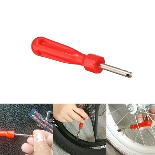 Imagen 1 del producto Removedor de núcleo de vástago de válvula de motocicleta, mango ranurado, destornillador de neumático, herramientas de instalación de reparación de neumáticos de coche, accesorios para bicicleta y automóvil, 1 ud.