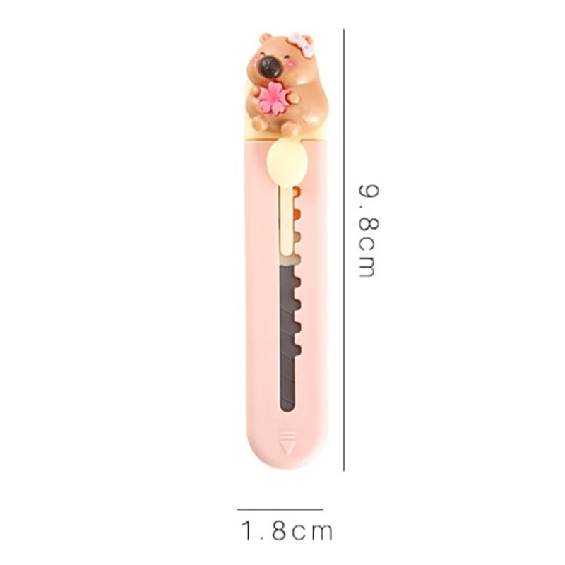 Kawaii Mini Cappybara Portable Sharp Open-box Artifact Paper Wrapping Cutting Utility Knife Refillable Blade Stationery Gifts