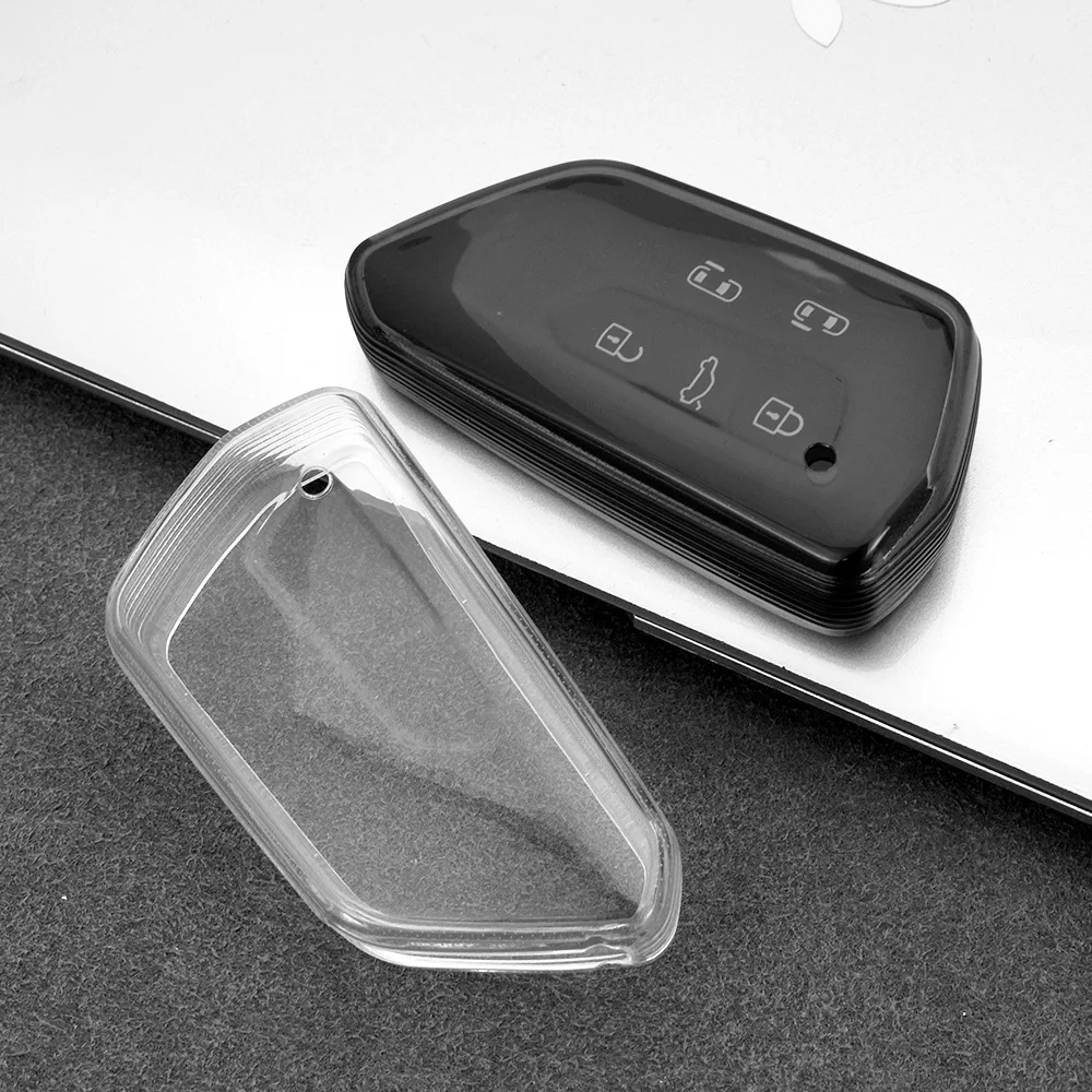 حافظة مفاتيح سيارة شفافة من البولي يوريثان لسيارة VW Volkseagen Golf 8 MK8 ID.3 ID.4 Cupra Formentor Skoda Octavia A8 SEAT Leon MK4 2020 2021 #4