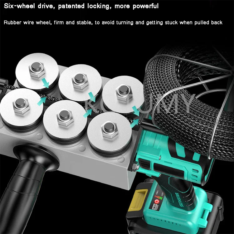 Automatic Electric Lithium Battery Wire Threading Machine Artifact Plumber Cable Puller Pipe Lead Threader