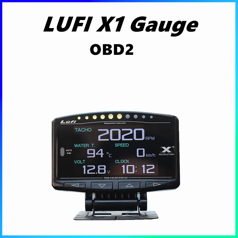 

LUFI x1 revolution obd2 gauge digital Turbo boost oil pressure temperature gauge for car Afr RPM Fuel Speed EXT Oil Meter