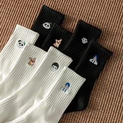 New Fashion Spring Autumn Men Socks White Black Sports Socks Casual Sweat Absorbent Breathable Basketball Socks Meias EU 38-43