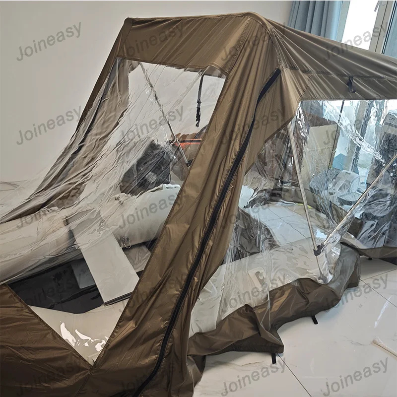 

Boat Tent Inflatable Boat Cover Waterproof PVC Boat Tent Bimini Top Cover Steel