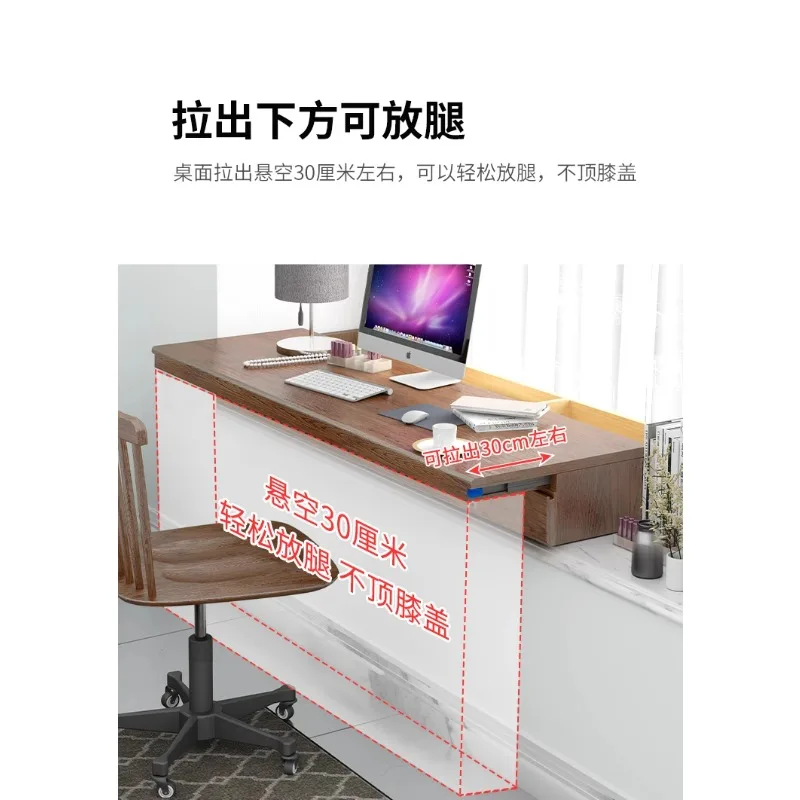 

Pure solid wood oak log simple wabi **** creative small apartment custom bay window desk bedroom computer table makeup table