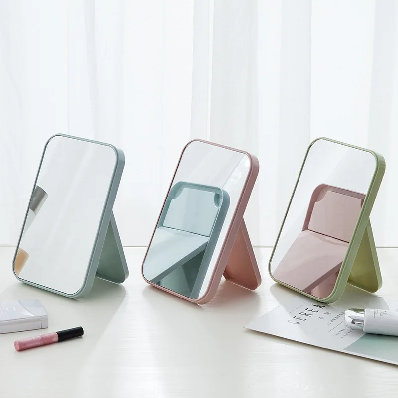 Handheld Makeup Mirror for Travel and On-The-Go Touch Ups with Folding Stand