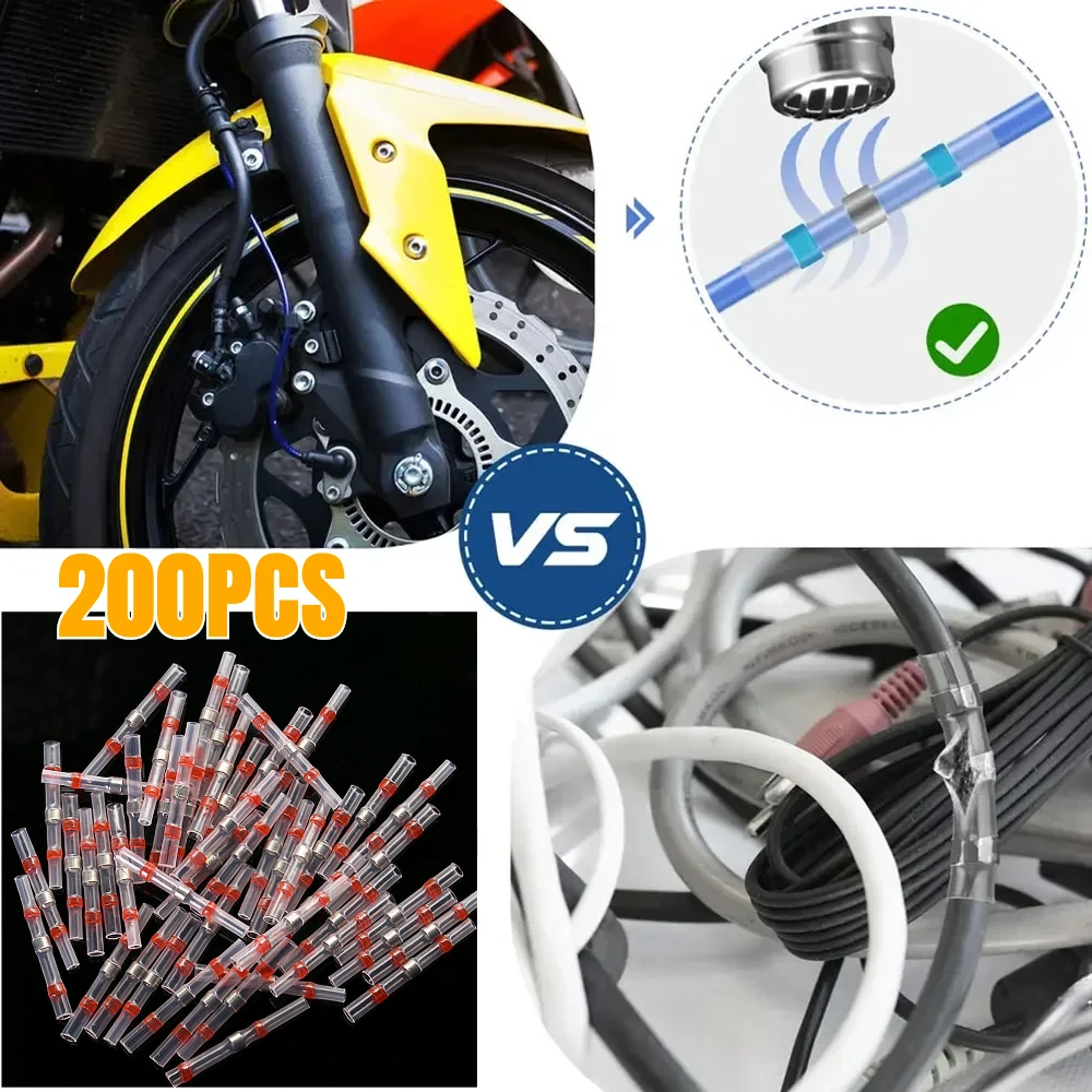 200PCS Car Universal Solderstick Waterproof Car Solder Connection Terminal Car Solder Wire Connector Auto Exterior Accessories