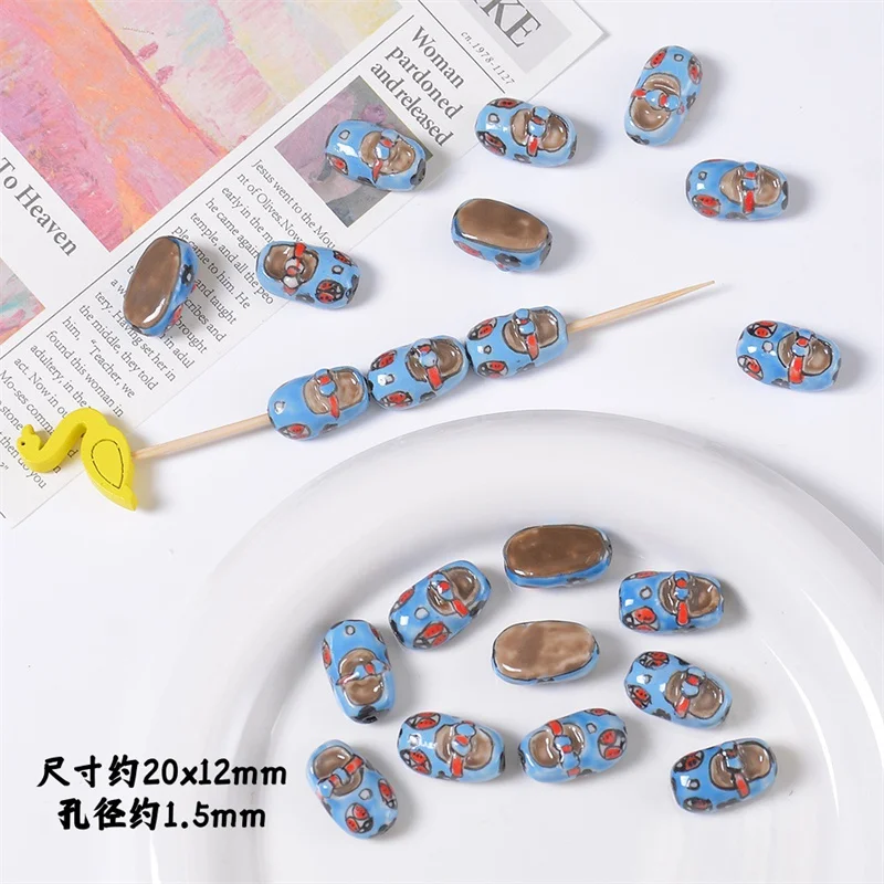 31MM Keramische handgeschilderde Kimono Pop Cartoon Kralen Losse Spacer Bead Voor Sieraden Maken DIY Ketting Armband Craft accessoires