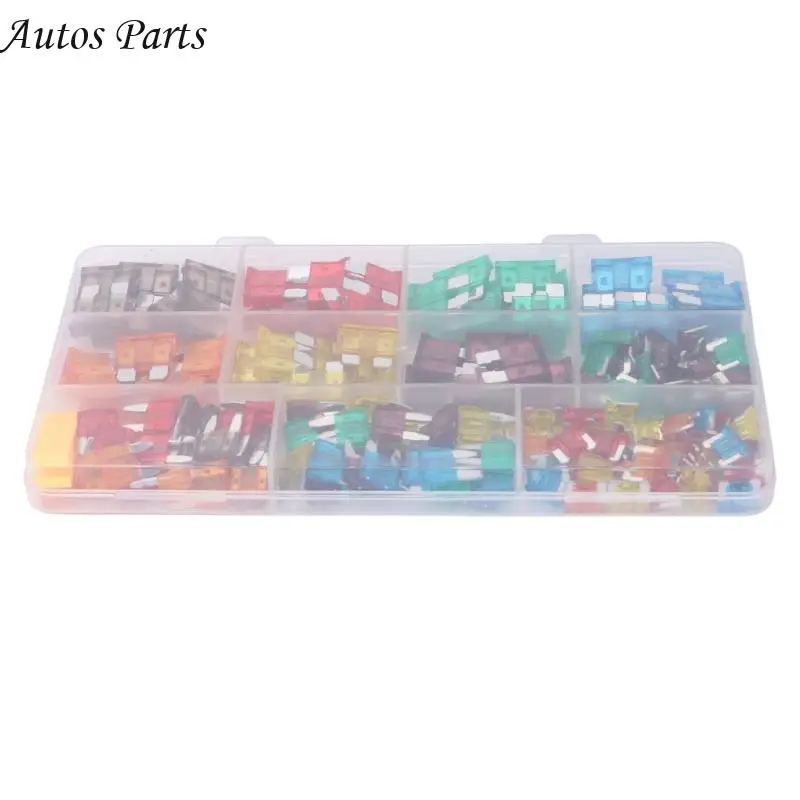 57BA 5A/7.5A/10A/15A/20A/25A/30A/40A Color-Coded Automotive Blade Fuses in Clear Divided Case, 182-Piece Assortment with Lid