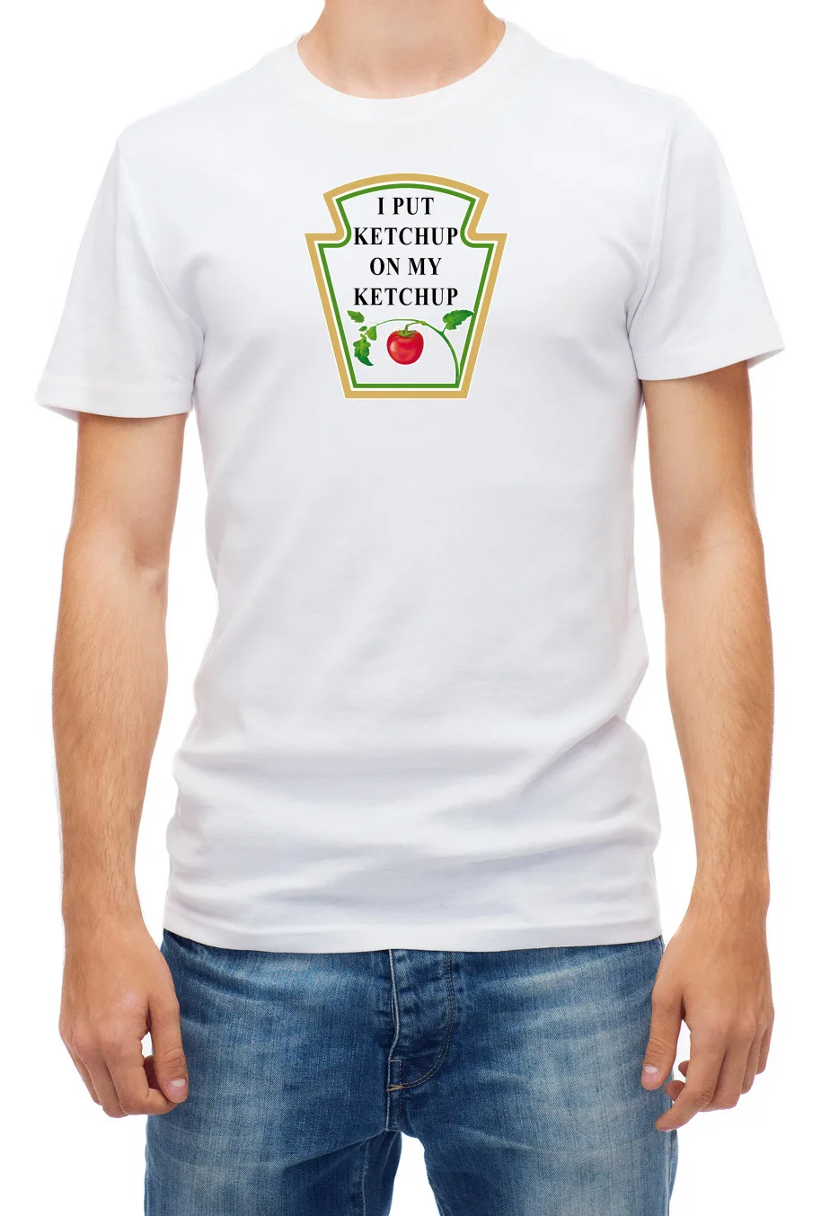 Tomato Ketchup Logo Label White Men's T Shirt Z131