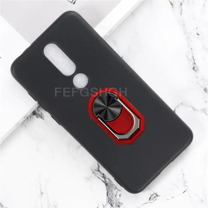 For Nokia X5 5.1 Plus TA-1102 TA-1105 TA-1108 TA-110 Back Finger Ring Soft TPU Silicone Case For Nokia 5.1 Plus Phone Cover