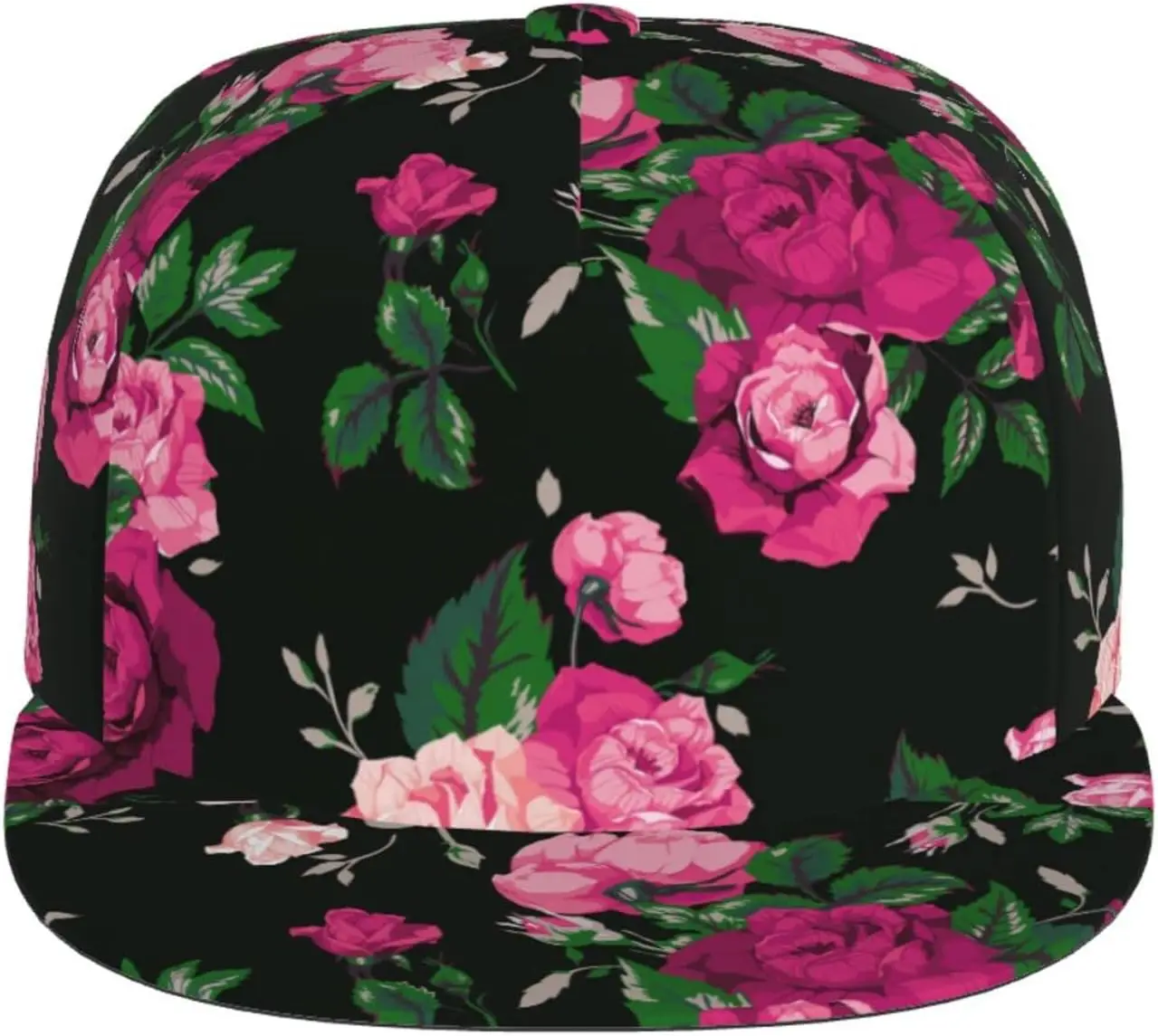 Berretto da baseball vintage con fiore rosa Cappello da baseball regolabile per donna Cappello da camionista per viaggi Equitazione Picnic All'aperto Snapback