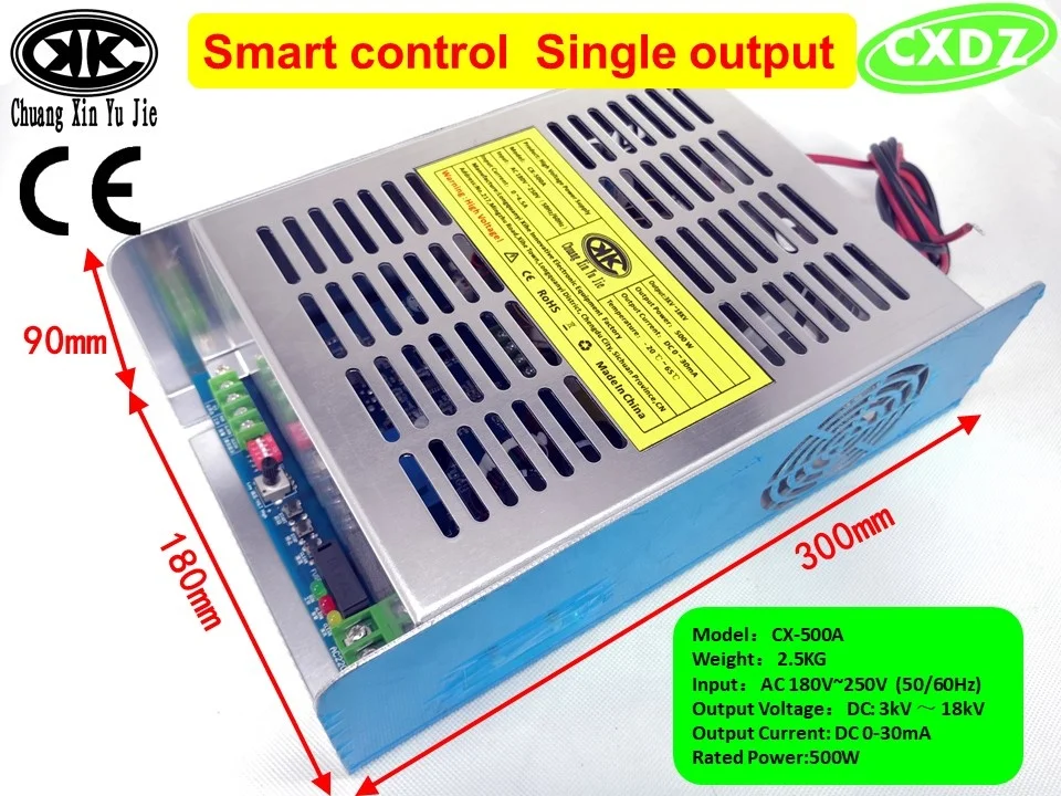 Fuente de alimentación de alto voltaje, salida única para limpiador de aire lectrostático, colector electrostático, purificación de aire, 20KV, 500w