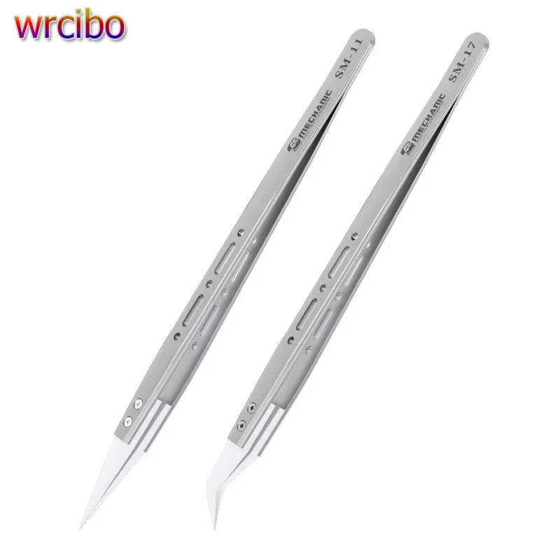 Mechanic SM-11 SM-17 S-grade Ceramic Tweezers For Flying Lines Non-magnetic Anti-adsorption For Precision Electronic Component