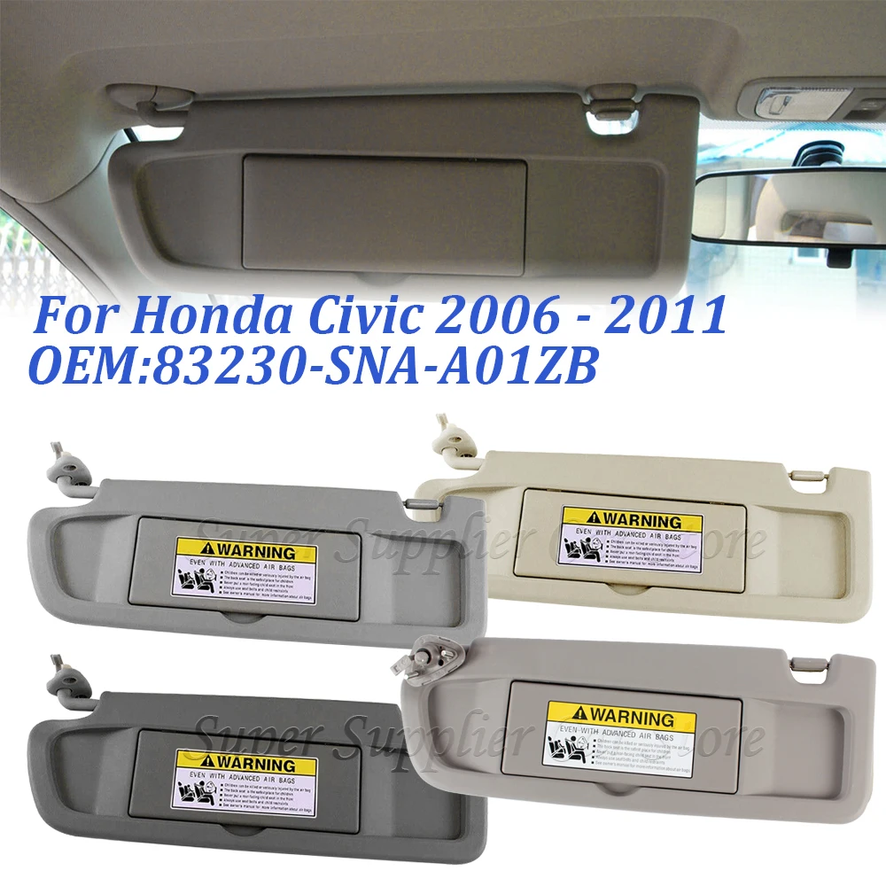 Left Driver Or Right Passenger Side Sun Visors For Honda Civic 2006 2007 2008 2009 2010 2011 OEM 83230-SNA-A01ZB