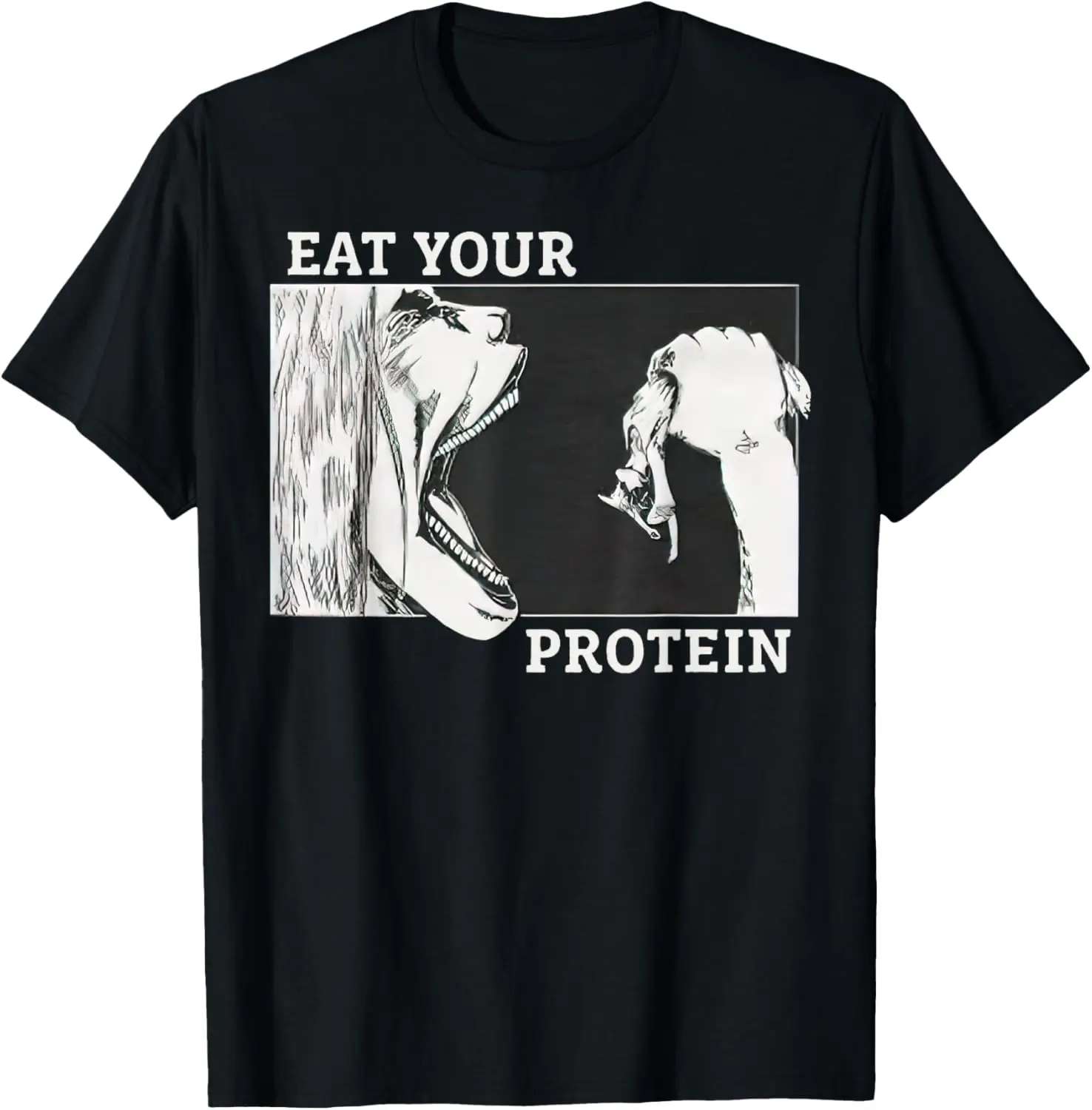 Eat Your Protein, Anime Gym, Pump, Bodybuilding, Fitness T-Shirt