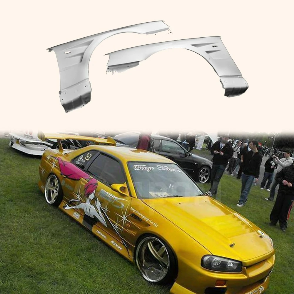 

Top-Quality FORNissan Skyline R34 GTR BN Style Front Fender Pair FRP Unpainted