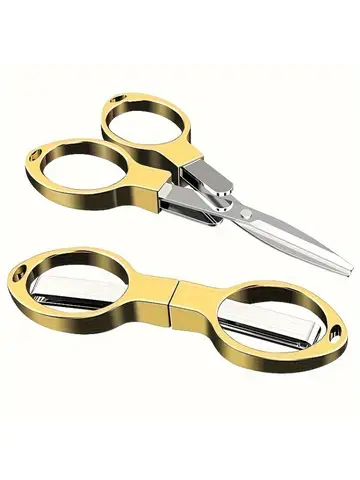 1Pcs Versatile Stainless Steel Folding Scissors - Retractable, Durable, and Portable for Travel,Outdoor & Daily Needs