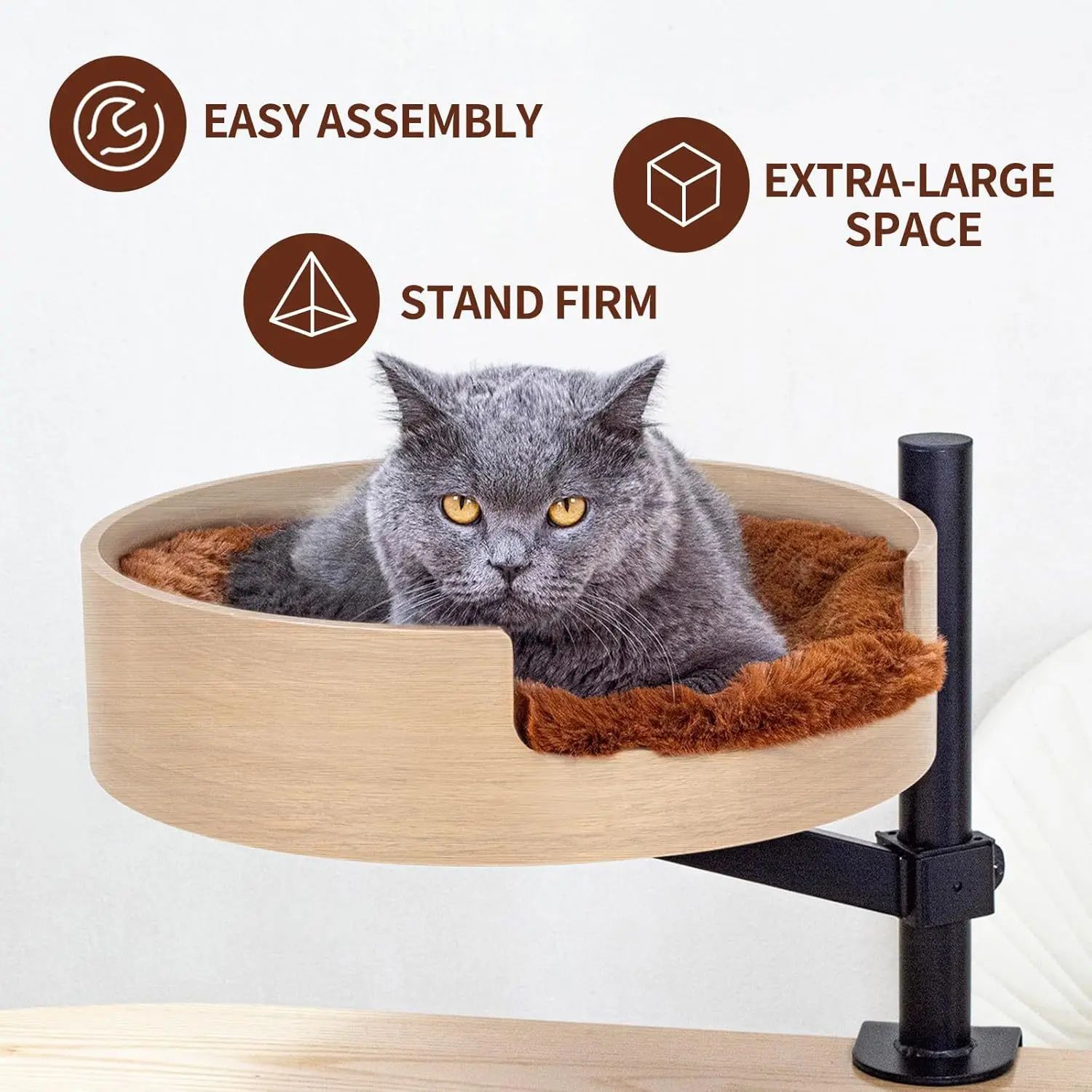 

Floating Desktop Cat Climbing Frame Office Desk Pet Mat round Cat Nest Interact with Your Pet Anytime Small Animal Cage