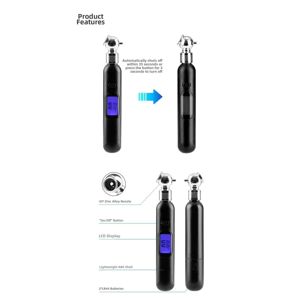 

Digital Tire Pressure Gauge with Large LCD Display and Backlight for Readability in Dim Environments and Quick Tire Checks
