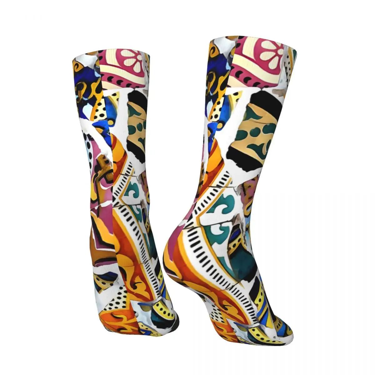 Crazy compression Gaudi Barselona Mosaic Sock for Men Harajuku Seamless Pattern Crew Sock Casual