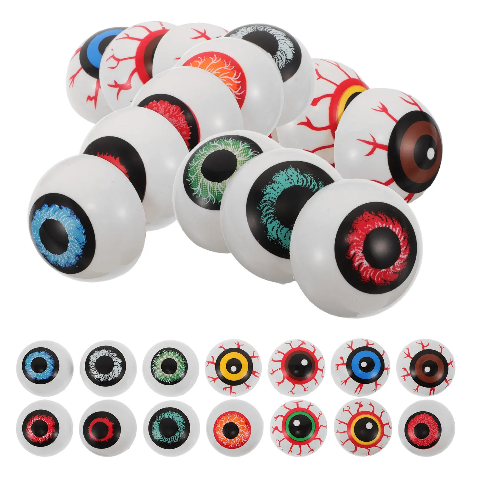 

28 Pcs Eyeball Crafts DIY Scary Props Eyeballs for Fun Plastic Eyes Fake Halloween Animal Projects Stuffed