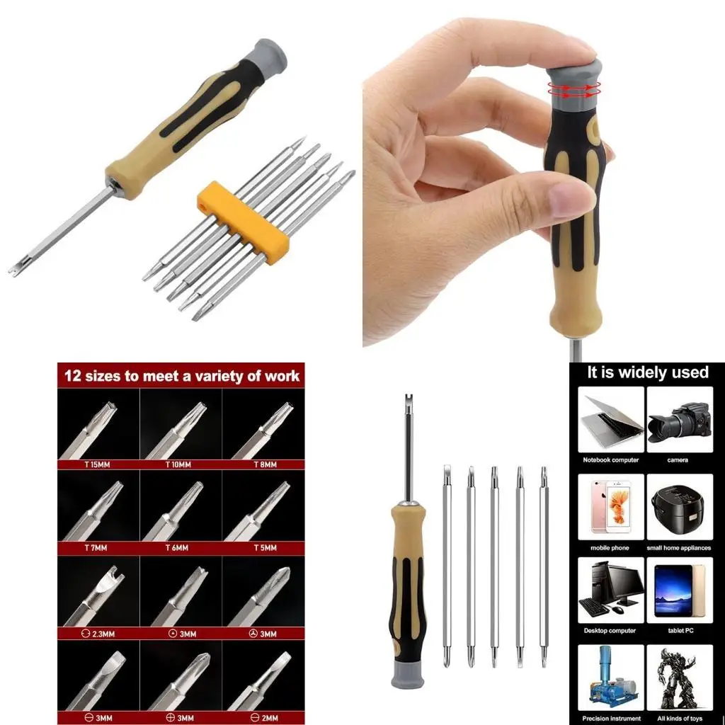 

652F Multi-Bit Screwdriver Set with Handle Screwdriver with Double End Bits Manual