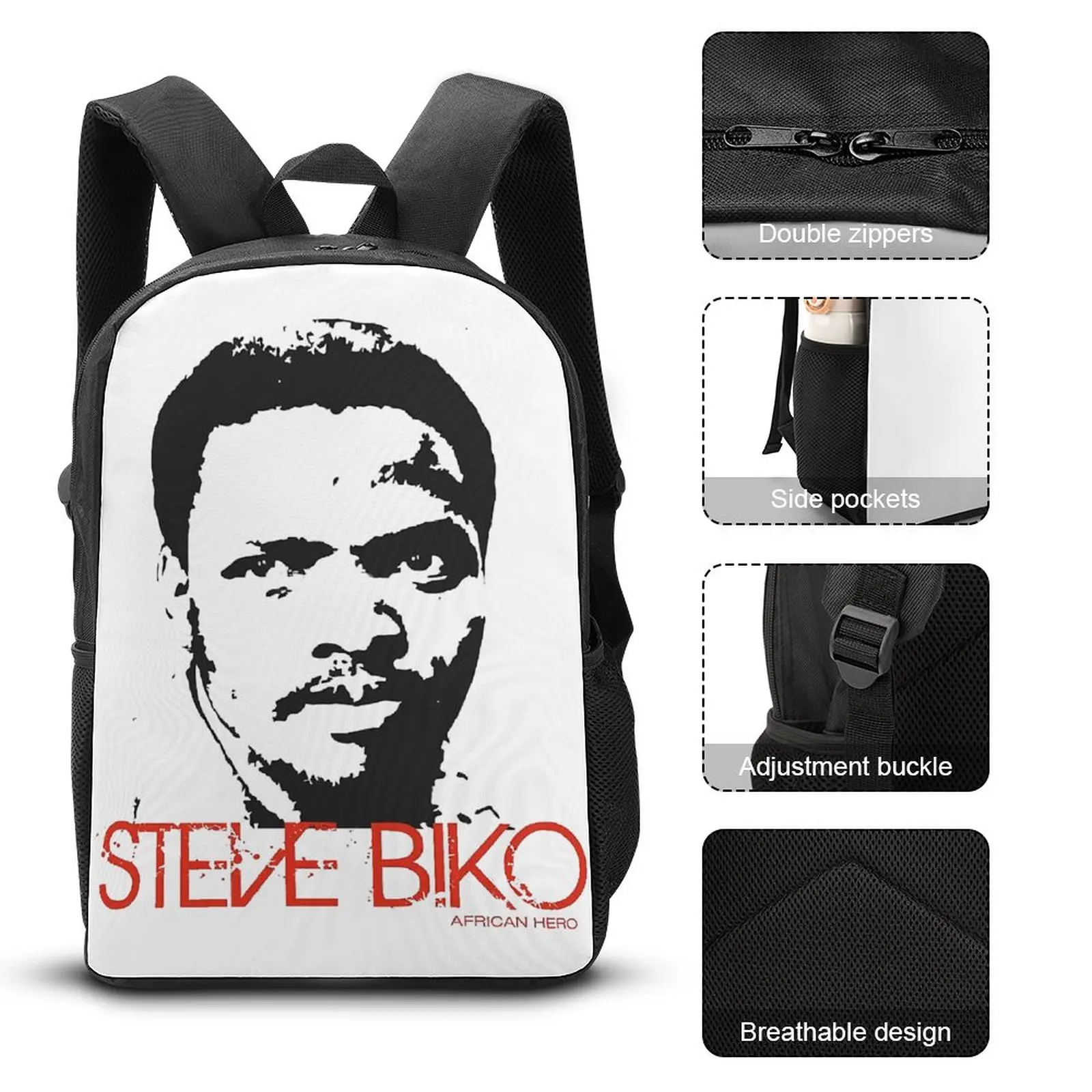 Mochila 3 en 1 para el almuerzo, bolsa para bolígrafos de 17 pulgadas, Steve biko-agrian, duradera, novedad, rollo de Manta para actividades deportivas