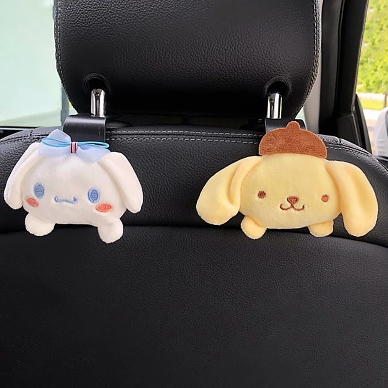 Multifuncional Small Doll Car Hooks, Acessórios Interiores, Pequeno, Sanrio, My Melody, Kuromi, Cinnamoroll, Onpompurin, Kawaii, 1, 2Pcs