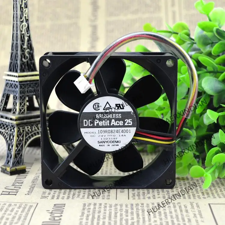 ใหม่8025 24V 0.14A 109R0824E4D01ชุดพัดลมระบายความร้อนชุด